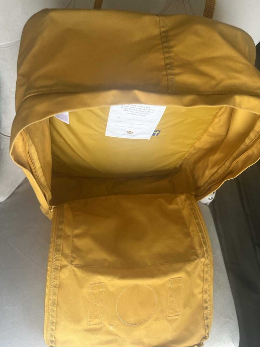 Fjallraven Kanken Backpack Yellow School Bag w Seat Pad 23510 Lightweight - Picture 11 of 16
